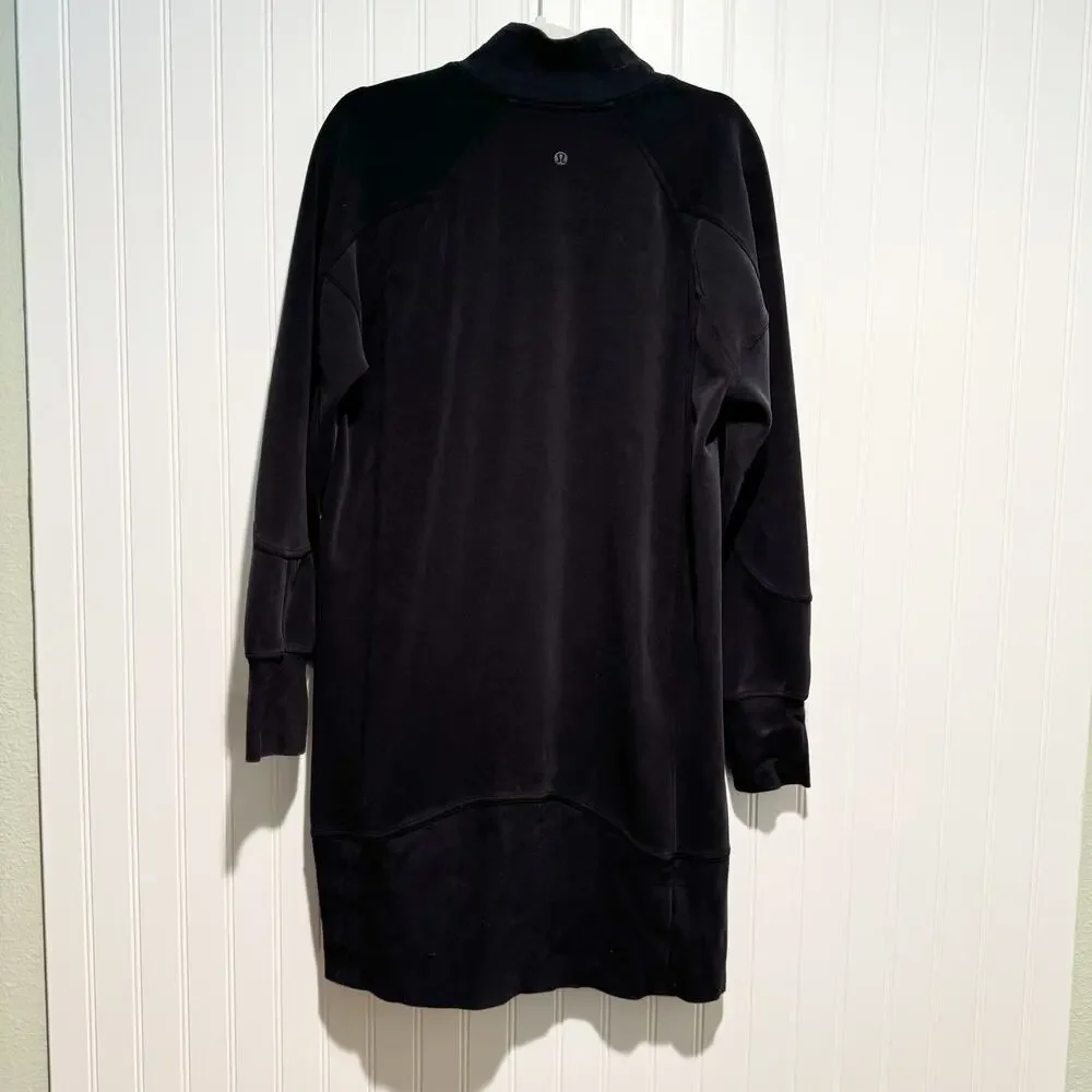 Lululemon Softstreme Long Sleeve Half Zip Dress Black Size 8